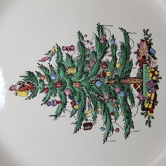 Spode Christmas Tree 12" Round Scalloped Chop Plate/Platter - Picture 9 of 17